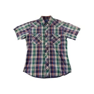 Wrangler Western Shirts Mens Short Sleeve Plaid Pearl Snap Button Cowboy
